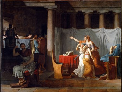 ブルータスに息子たちの遺体を運ぶリクターたち - 油彩・キャンバス 作： Jacques Louis David