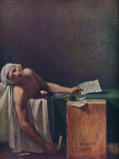 マラットの暗殺者、マラットの死、1793年、1937年。 作： Jacques Louis David