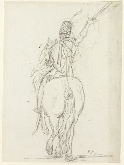 後ろから見た騎馬警官 作： Jacques Louis David