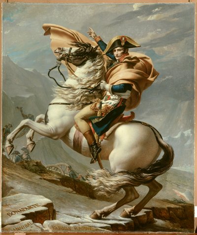 アルプスを越えるナポレオン 作： Jacques Louis David