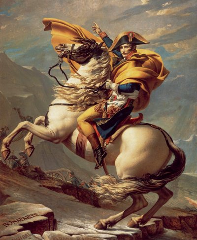 アルプスを横断するナポレオン 作： Jacques Louis David