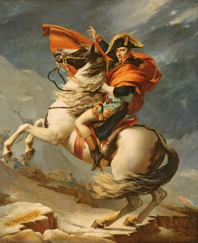 1800年5月20日にアルプスを横断するナポレオン 作： Jacques Louis David