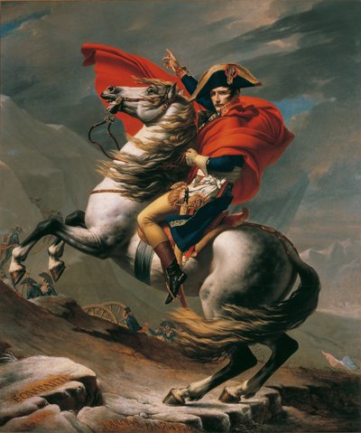 グレート セント ベルナールでのナポレオン 作： Jacques Louis David