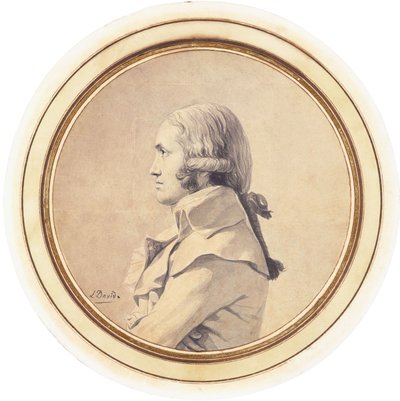 ジョセフ・ニコラス・バルボー・デュバランの肖像、ハーフレングス、腕を組んだ 作： Jacques Louis David