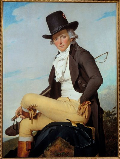 Pierre Seriziat (1757-1847) の肖像 画家のハンサムな兄 Jacques Louis David (1748-1825) 1795年、木に油彩、Dim.1,29x0,95 m - 画家の義理の兄弟であるピエール・セリジア（1757-1847）の肖像。ジャック・ルイ・ダヴィッドの絵画 ( 作： Jacques Louis David