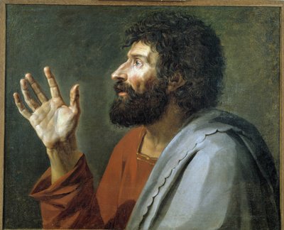 空気中の手を持つ男の肖像画。 ミュゼ グラネ、エクス アン プロヴァンス 作： Jacques Louis David