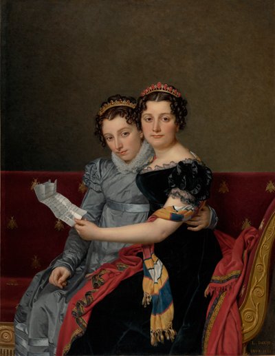 姉妹ゼナイードとシャルロットボナパルトの肖像画 作： Jacques Louis David