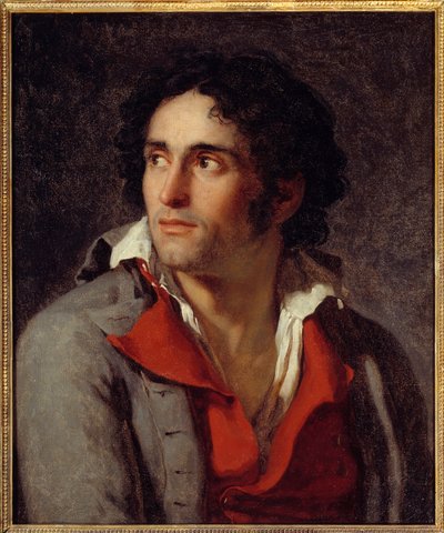 1794年のロベスピエール失脚後、獄中にいた画家ジャック・ルイ・ダヴィッドのジオリエルの肖像と推定される。ジャック・ルイ・ダヴィッド（1748-1825）の作とされる絵画 1795年頃 Sun.0,54x0,46 m ルーアン、ミュゼ・デ・ボザール 作： Jacques Louis David