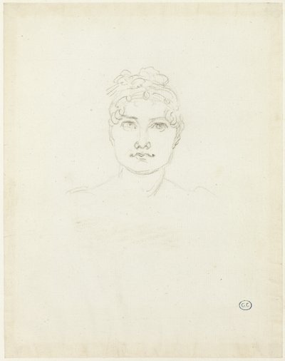 女性の頭部のスケッチ 作： Jacques Louis David