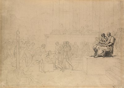 ブルータスの息子の処刑のための研究 作： Jacques Louis David