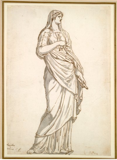 ヴィラメディチのサビーヌ像の研究c。 1775-1780。 作： Jacques Louis David
