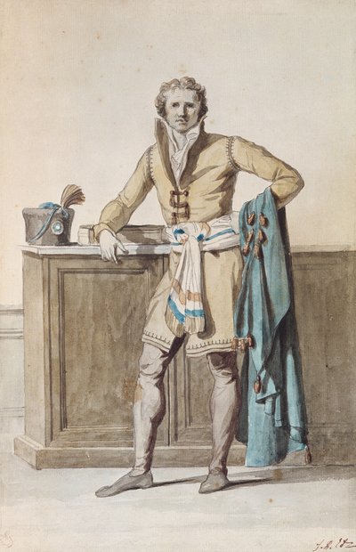 フランス市民（紙にペンとインクと水彩） 作： Jacques Louis David