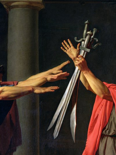ホラティウスの誓い、1784年油彩、2290年 作： Jacques Louis David