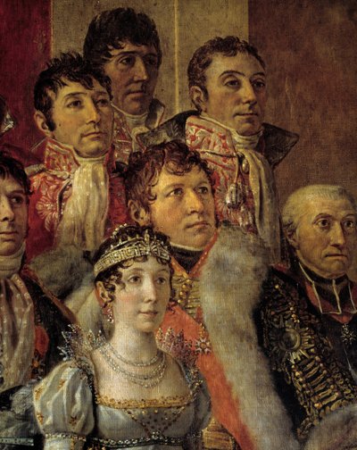 ナポレオンの儀式」。マリー＝ジュリー・クラリー（ジョセフ・ボナパルトの妻）を描いたディテール 作： Jacques Louis David