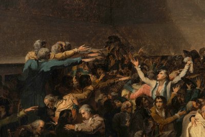 テニスコートでの誓い、1789年6月20日、詳細 作： Jacques Louis David