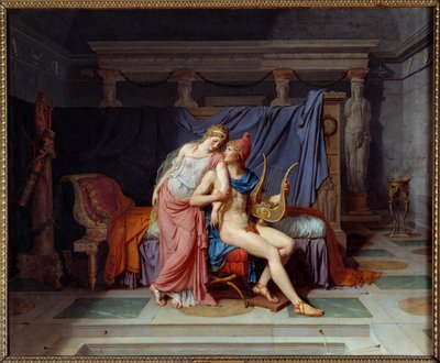 パリとヘレネの愛。ジャック・ルイ・ダヴィッド（1748-1825）の絵画 作： Jacques Louis David
