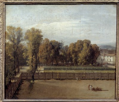 パリのリュクサンブール公園の眺め ルイ・ダヴィッド（1748-1825）の絵画。1794.日。0,55 x 0,65 作： Jacques Louis David