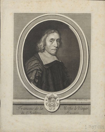 フランソワ・ド・ラ・モット・ル・ヴァイヤーの肖像1588-1672年頃1695 作： Jacques Lubin