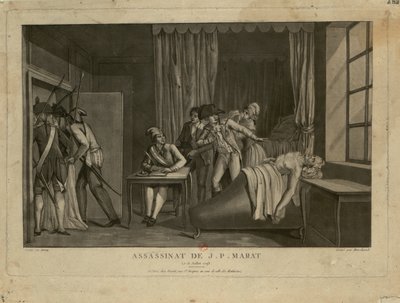 ジャン＝ポール・マラーの暗殺、1793年。 作： Jacques Marchand