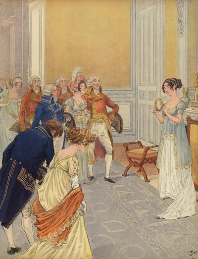 チュイルリー宮殿にゲストを迎えるジョセフィン 作： Jacques Marie Gaston Onfray de Breville (Job)
