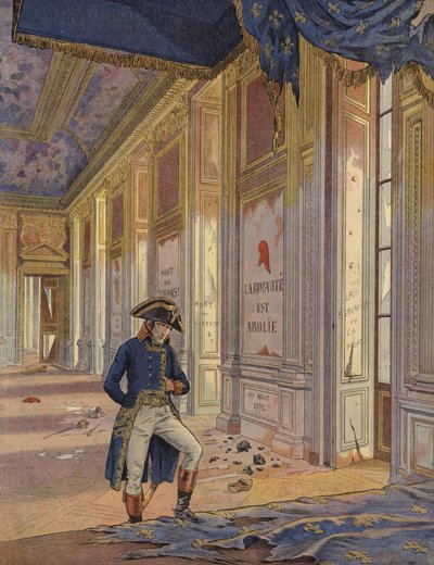 チュイルリー宮殿の遺跡に囲まれたナポレオンボナパルト 作： Jacques Marie Gaston Onfray de Breville (Job)