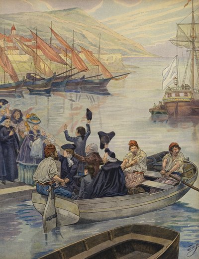 若いナポレオンボナパルトがコルシカ島を離れる 作： Jacques Marie Gaston Onfray de Breville (Job)
