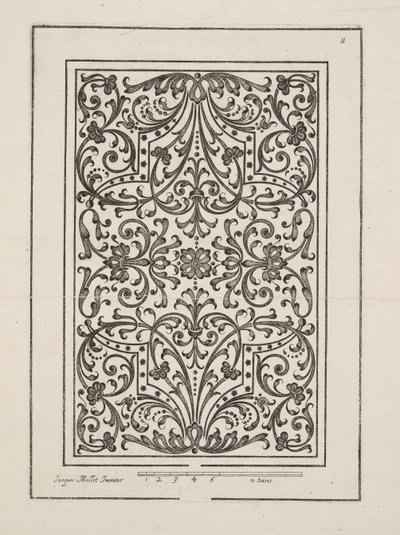 パルテールのデザイン（「庭園計画劇場」1652年刊より）（彫刻 作： Jacques Mollet