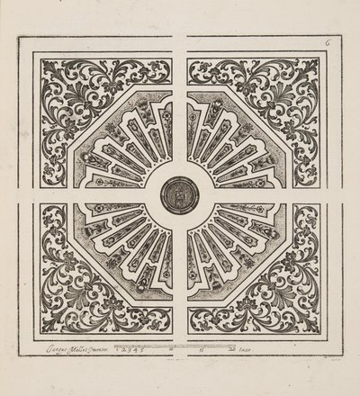 パルテールのデザイン（「庭園計画劇場」1652年刊より）（彫刻 作： Jacques Mollet