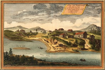 ソスヴァ川からのベリョゾヴォの眺め、1760 作： Jacques Nicolas Bellin