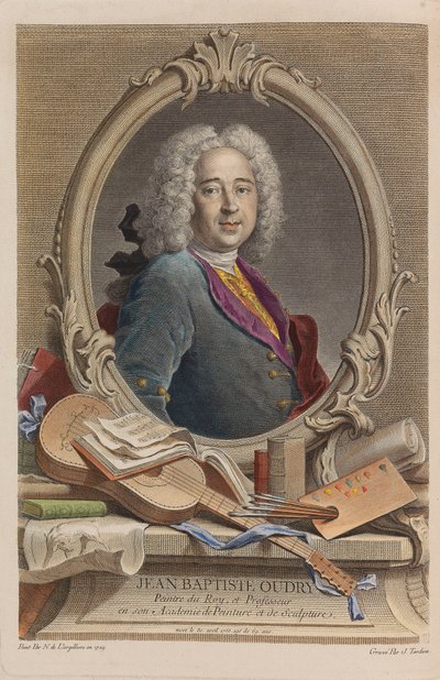 ジャン＝バティスト・ウドリーの肖像1686-1755、1755。 作： Jacques Nicolas Tardieu