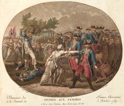 1789年10月5日、パリの女性たちの勇気：女性たちに捧ぐ 作： ジャック・フィリップ・カレスメ