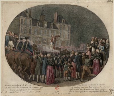 ファブラス侯爵トマ・ド・マヒの処刑 1744-1790年 2月18日 1790年 作： Jacques Philippe Caresme