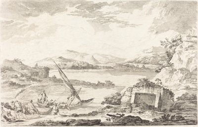 ファレロン、アテネの古代港の眺め 作： Jacques Philippe LeBas after Julien David Le Roy