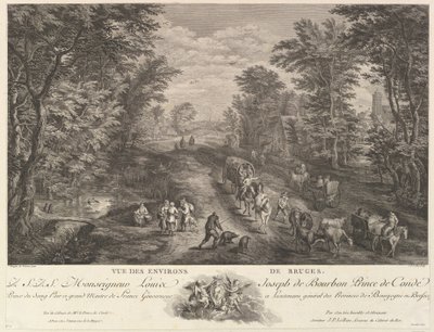 ブルージュ周辺の眺め Vue des environs de Bruges. 作： Jacques Philippe Le Bas