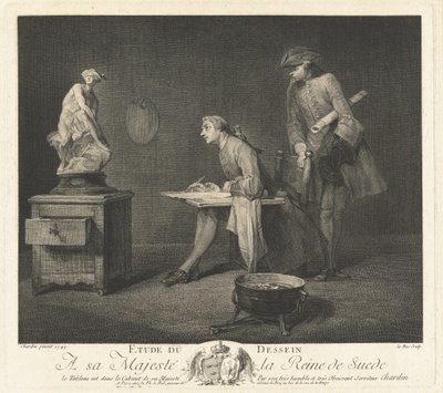 デッサンの勉強（The Drawing Lesson） 作： Jacques Philippe Le Bas after Jean Siméon Chardin