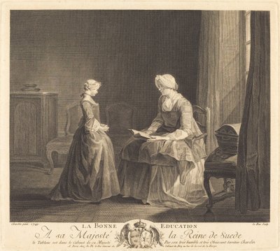 La Bonne 教育 (The Good Education) 作： Jacques Philippe Le Bas after Jean Siméon Chardin