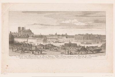 Gezicht op Parijs van de Notre Dame tot de Pont de la Tournelle ノートルダム大聖堂からトルネル橋までのパリの眺め (...) ミラミオン河岸から撮影 (オブジェクトのタイトル) 作： Jacques Rigaud