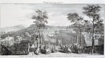 サン・クラウドの公園にあるシャトーを大通り側から見たところ。 作： Jacques Rigaud