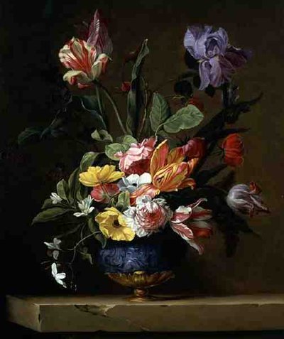 花の静物画（油彩・キャンバス） 作： Jacques Samuel Bernard