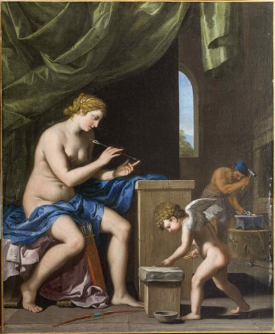キューピッドの矢をバルカン鍛造c。 1645年。 作： Jacques Stella