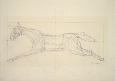 ジョッキーシリーズ その２（横から見た馬） 作： Jacques Villon