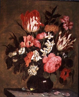 ガラスの花瓶の花 作： Jacques de Claeuw