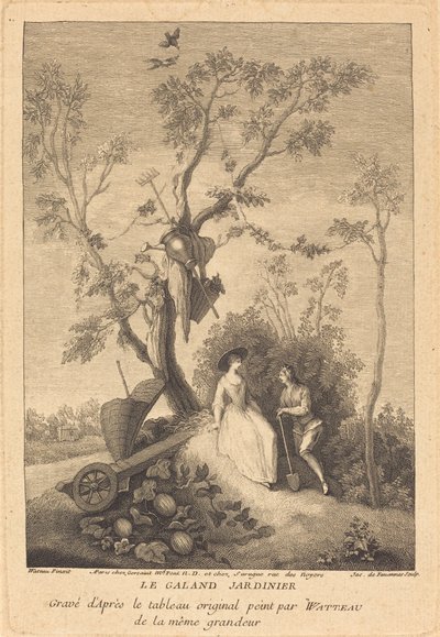 勇敢な庭師 作： Jacques de Favanne after Antoine Watteau