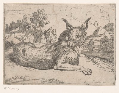 リンクス 風景の中の動物（シリーズタイトル） 作： Jacques de Fornazeris (attributed to)