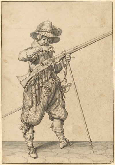 マッチを吹く警備兵 作： Jacques de Gheyn II
