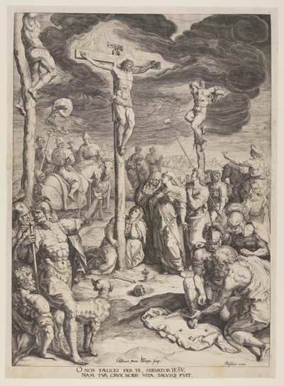 二人の盗賊に挟まれた十字架上のキリスト 作： Jacques de Gheyn II