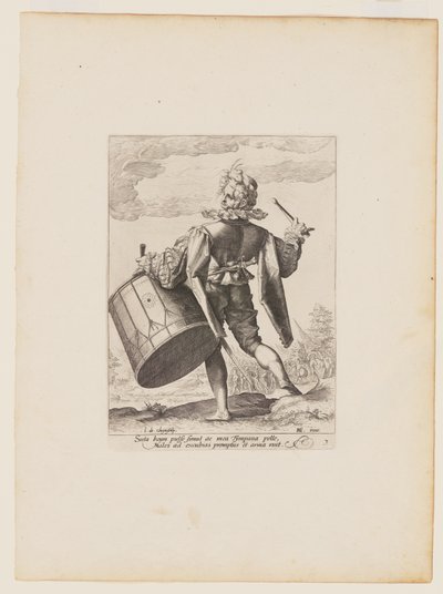 皇帝ルドルフ2世の護衛将校と兵士たち」より「ドラマー 作： Jacques de Gheyn II