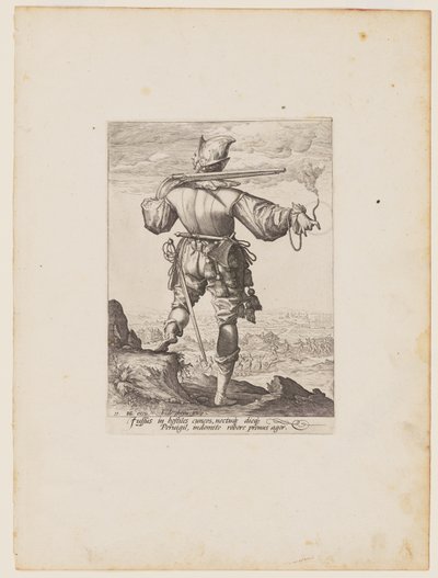 兜をかぶった銃士（皇帝ルドルフ2世の護衛将校と兵士より 作： Jacques de Gheyn II