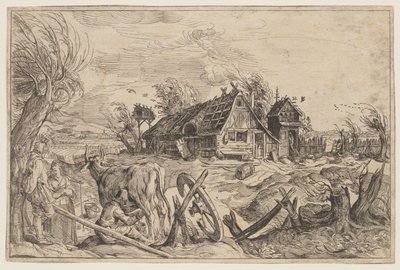 農家のある風景 作： Jacques de Gheyn II