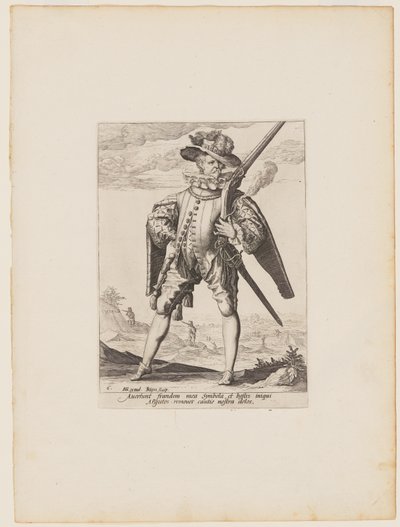 皇帝ルドルフ2世の護衛士官と兵士たち』より「銃士 作： Jacques de Gheyn II